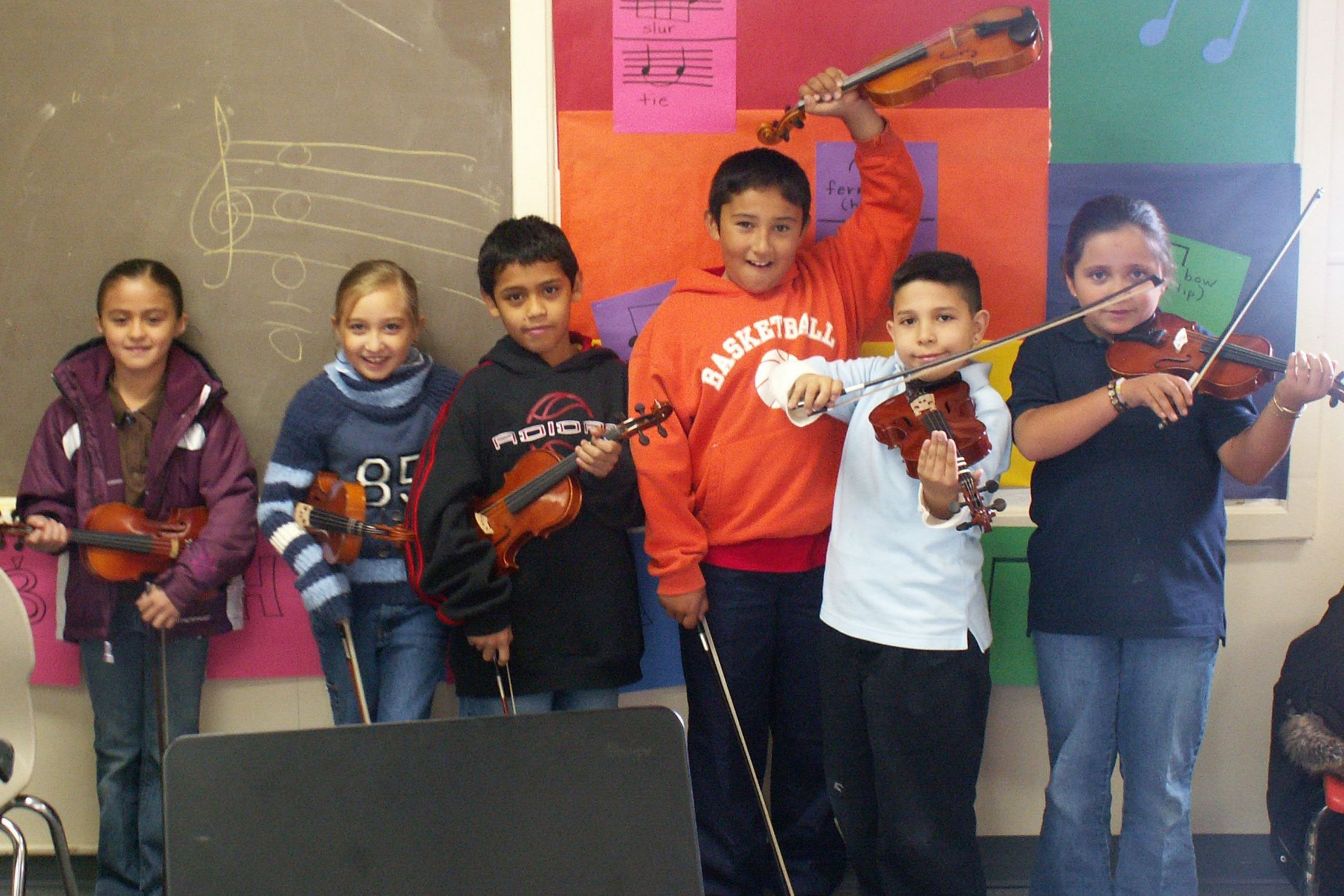 colorful group violin