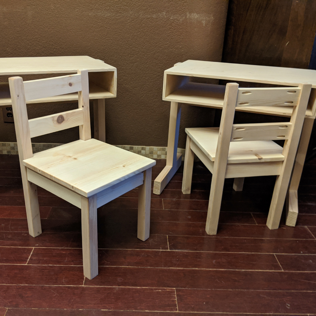 Undecorated desks