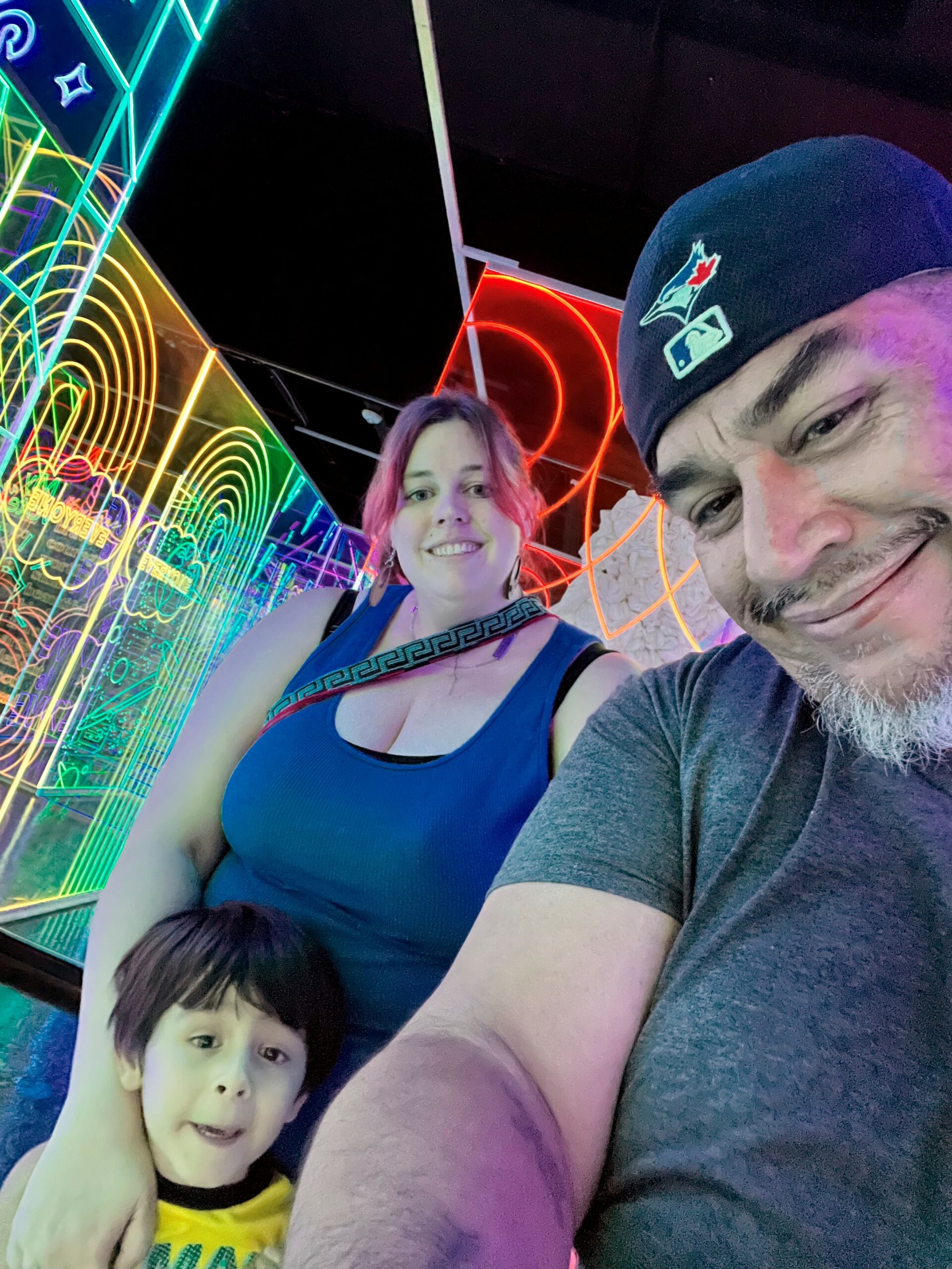 Bell - Katelyn, Javier, her husband and their four year-old A.J in a family outing .