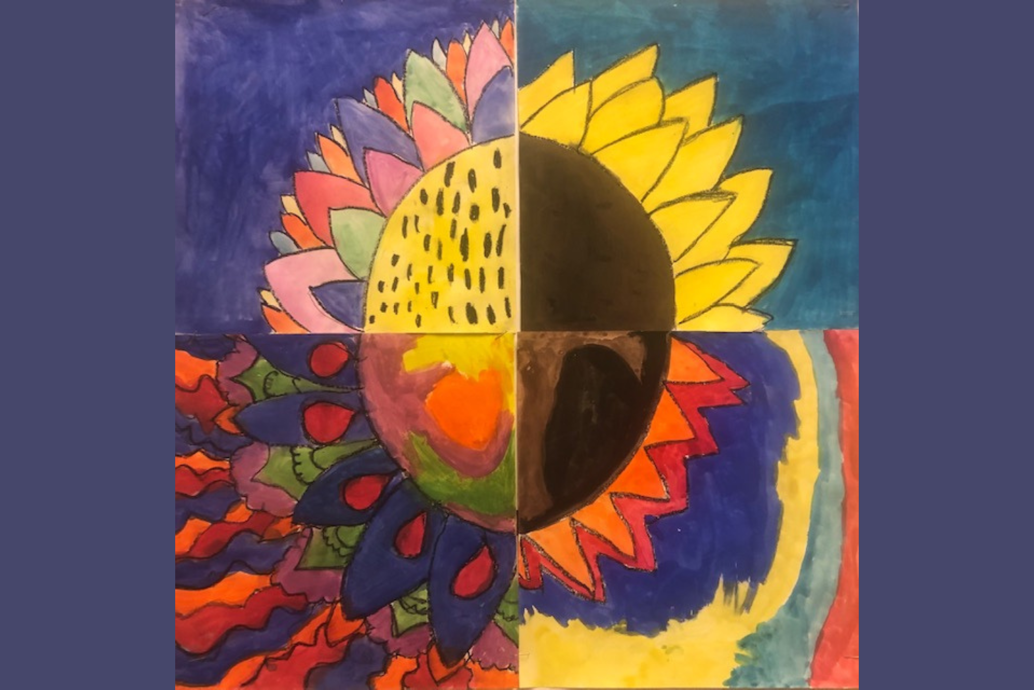 student watercolor of sun