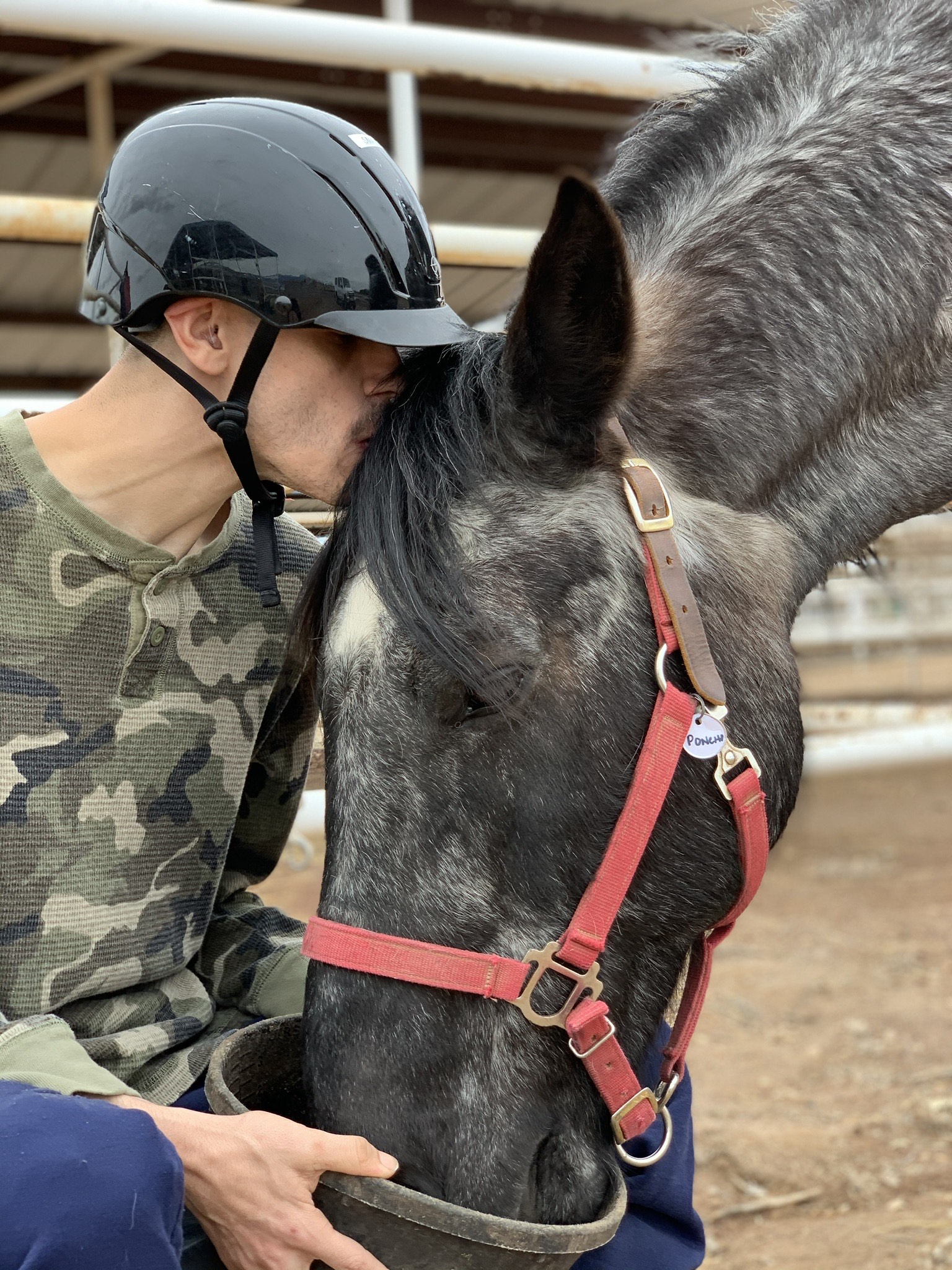 Thomas Maestas connecting with Poncho.