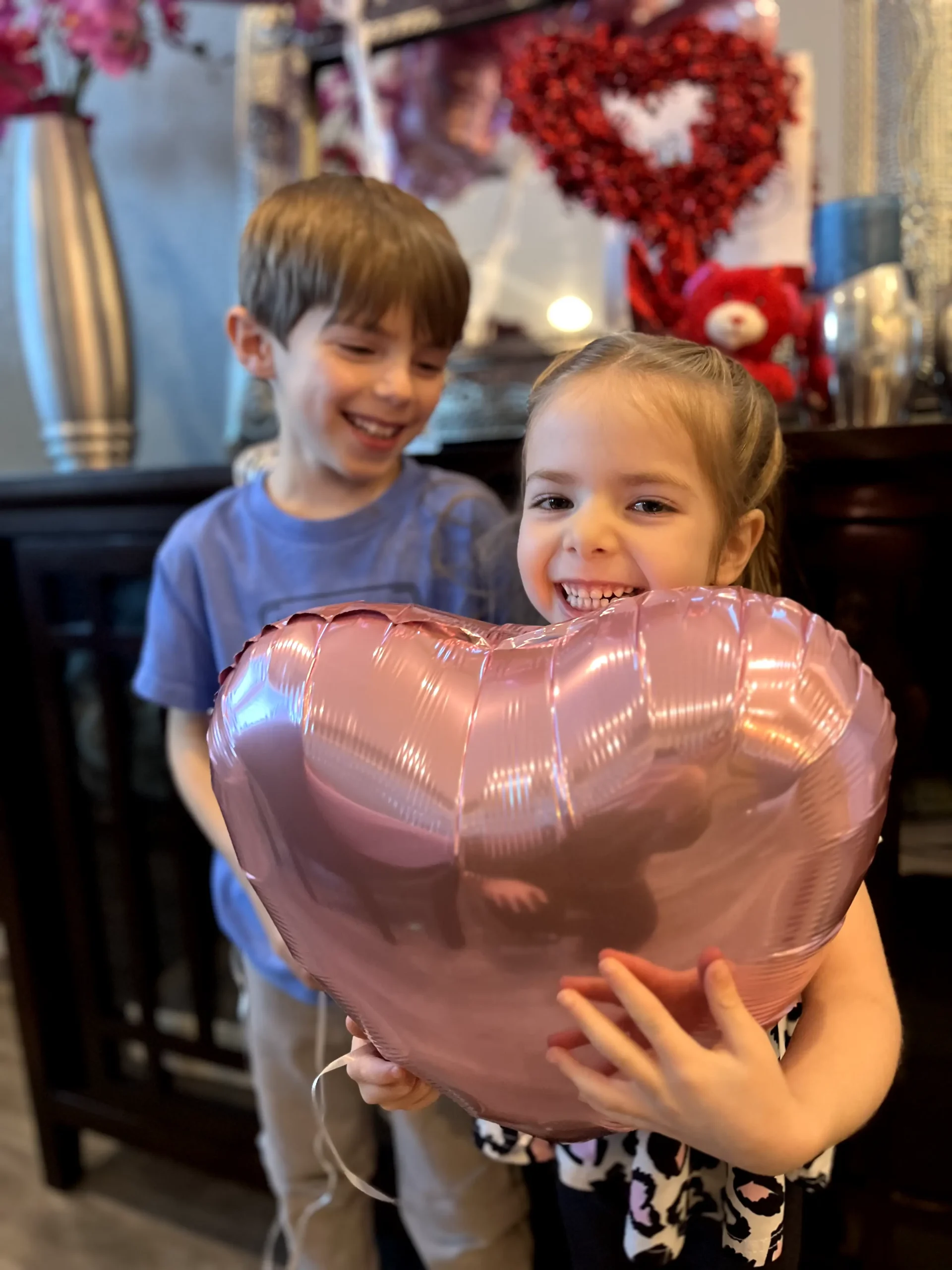 Ryker and Aviva celebrating St. Valentine’s Day.