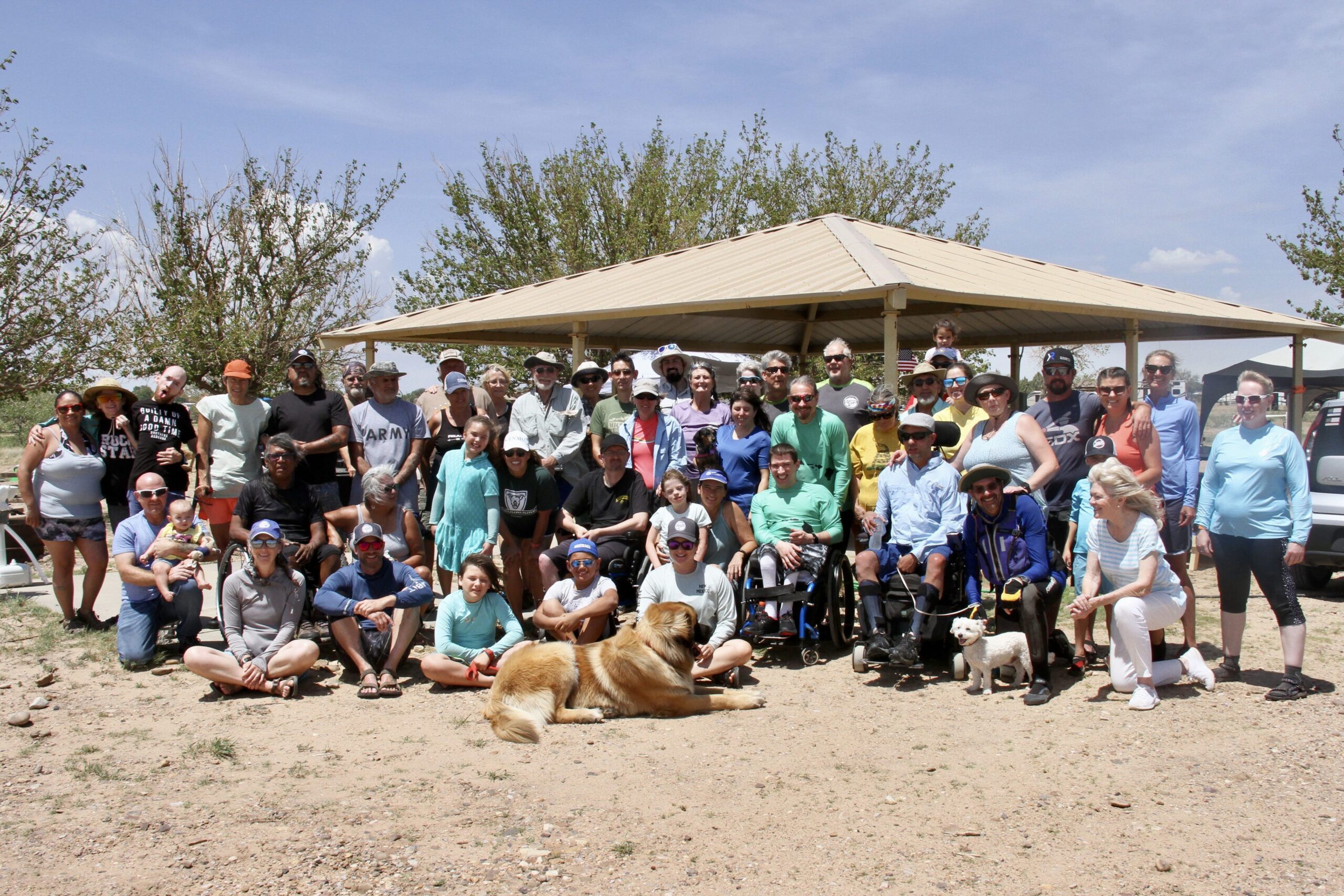 Lisette and Natalie Runyan, middle center, having some fun with other participants at the Ute Lake Watersports Camp