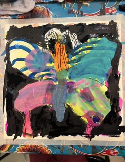 Student painting of butterfly