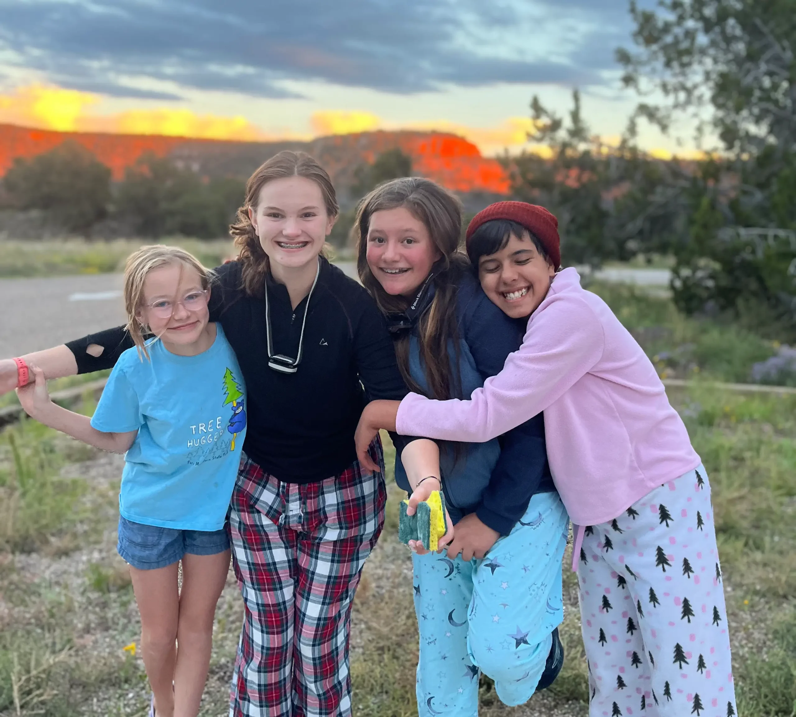 Aniella & Paloma with friends camping