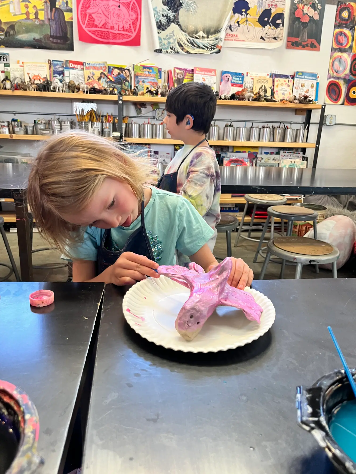 Girl making artwork